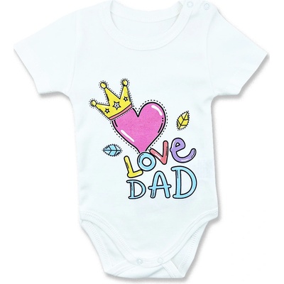 LULLABY Detské body krátky rukáv Love Dad