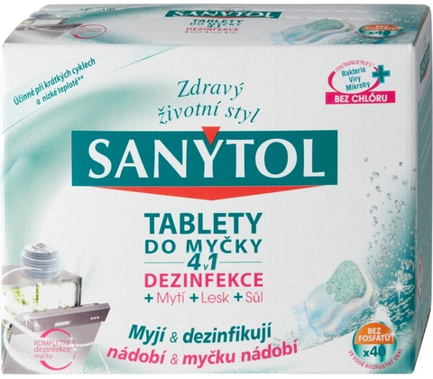 Sanytol 4v1 tablety do myčky nádobí 40 ks