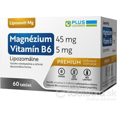 Plus Lekáreň Lipozomálne magnézium + vitamín B6 60 tabliet