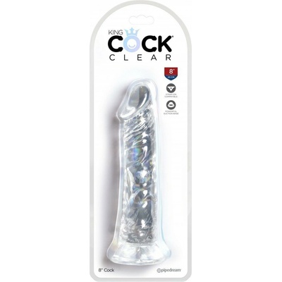King Cock 8 palcové priehľadné dildó