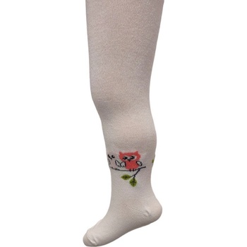 detské pančuchy dievča biele so sovičkami