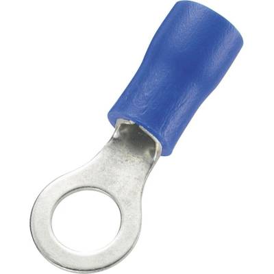 TRU COMPONENTS 1572136 guľaté káblové oko Prierez=2.50 mm² Ø otvoru=5.2 mm čiastočne izolované modrá 100 ks
