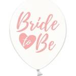 PartyDeco Балон - Прозрачен с розов надпис Bride to Be
