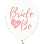 PartyDeco Балон - Прозрачен с розов надпис Bride to Be
