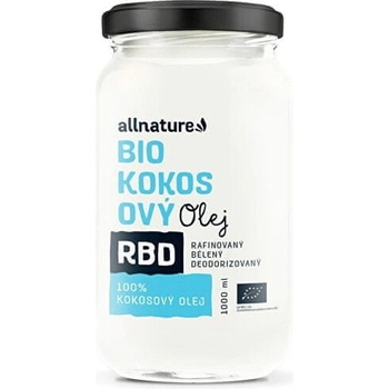 Allnature Kokosový olej RBD bez vône BIO 1 l