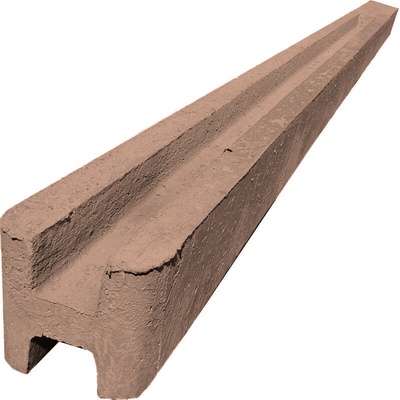 Betonový sloupek na plot 175 cm průběžný hladký - hnědé (dřevo)