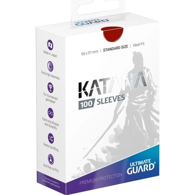 Ultimate Guard Katana Sleeves Standard Size Red 100