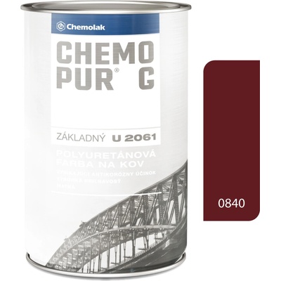 Chemopur G U2061 0840 červenohnedá 8L - základná polyuretánová dvojzložková farba