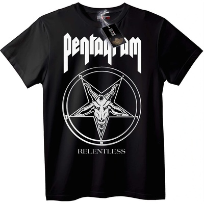 NOONEBRAND Тениска Петаграм Безмилостен - 2XL, Black
