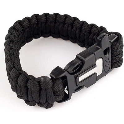 Popron.cz Paracord náramok 3 v 1 čierna