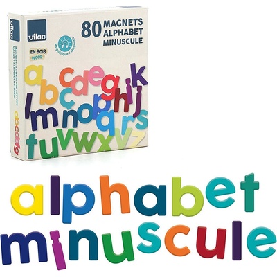 Vilac Dřevěná magnetická abeceda Malá písmena 80 ks – Zbozi.Blesk.cz