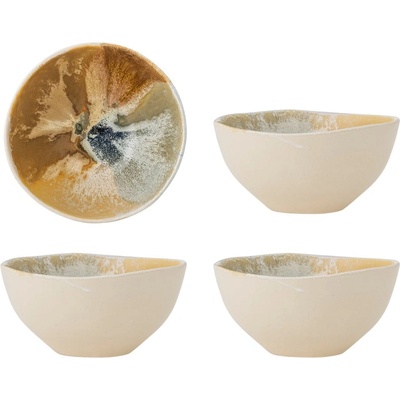 Bloomingville Кремави глинени купички в комплект от 4 бр. 525 ml Lacey - Bloomingville (82072535)