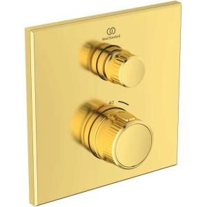 Ideal Standard CeraTherm Navigo - Термостатична душ-батерия за вграждане, Brushed Gold A7301A2 (A7301A2)