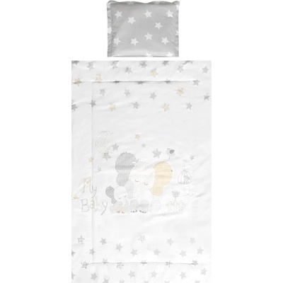 Lorelli Спален комплект от 3 части Lorelli - Cosy, Сиво слонче и звезди (10420014701)