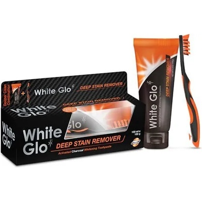 White Glo избелваща паста за зъби с активен въглен 100 мл с четки за зъби