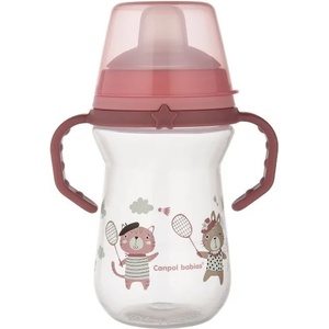 Canpol babies Неразливаща чаша със сламка Canpol - Bonjour Paris, 250 ml, розова (56/613_pin) - ozone