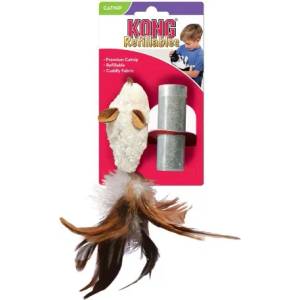 KONG cat refillable catnip feather mouse - играчка за котка, с пълнител котешка трева - САЩ - nm42e