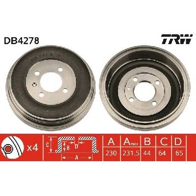 Brzdový buben TRW DB4278