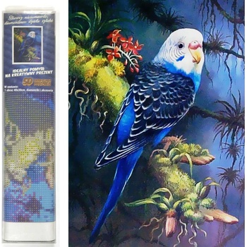 Norimpex - Puzzle Diamant painting: Blue parakeet 30x40cm - 1 - 39 piese