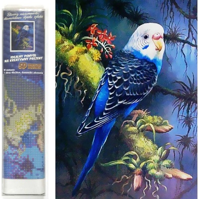 Norimpex - Puzzle Diamant painting: Blue parakeet 30x40cm - 1 - 39 piese