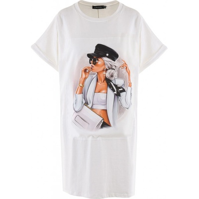 Sublevel Oversized tričkové šaty Fashion krémové