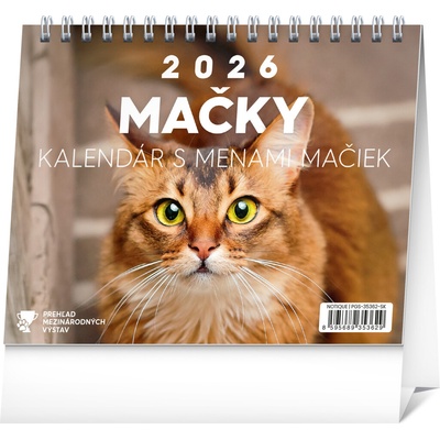 NOTIQUE Stolný Mačky s menami mačiek 16,5 x 13 cm 2026