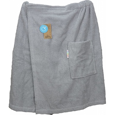 A&R Pánský saunový kilt na suchý zip Velcro, 400 g/m šedá světlá, : 65 x 150 cm