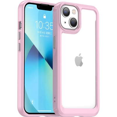 HQWear Кейс Outer Space за iPhone14 Plus, твърд, с гел рамка, розов (9145576267080)