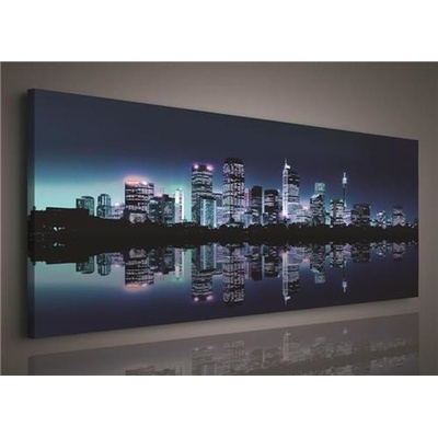 Obraz na plátne, rozmer 145 x 45 cm, nočne veľkomesto, IMPOL TRADE 102O3