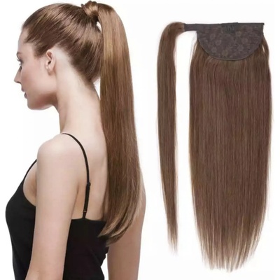 Culík z pravých vlasů na prodlužování vlasů 40cm 06 - teplá světle hnědá – Hledejceny.cz