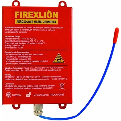 FirexLion 180 – Automatické aerosolové hasicí zařízení pro Li-ion baterie a uzavřené prostory FirexLion 180 - PŘEDOBJEDNÁVKA dodání do 31. března Kód: 27801 – Zboží Dáma