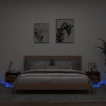 vidaXL Нощни шкафчета с LED осветление, 2 бр, опушен дъб, 40x39x37 см (836807)
