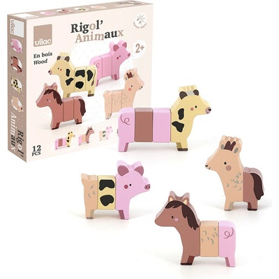 Vilac magnetická skládačka Legrační zvířátka na farmě – Zboží Mobilmania