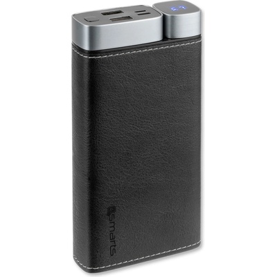 4smarts Power Bank VoltHub Leatherette 20000 mAh - външна батерия с два USB и USB-C изходи (черен)