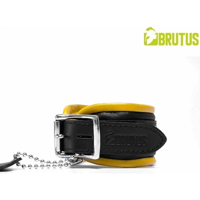 Brutus Leather Ankle Restraints Black Yellow
