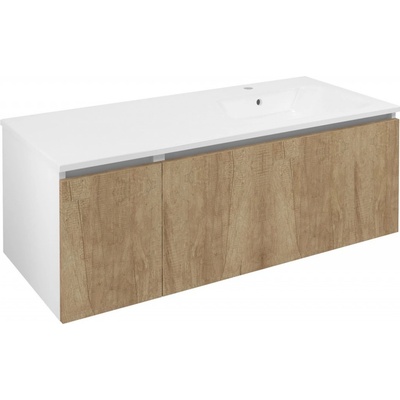 Sapho LOREA skříňka 120x46x51,5cm (30+90cm), pravá, dub alabama/bílá mat LE090-2231-R-02