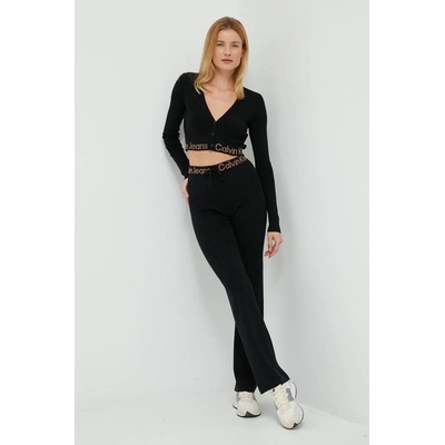 Calvin Klein Jeans Панталони Calvin Klein Jeans в черно с разкроени краища, с висока талия (J20J219740.9BYY)