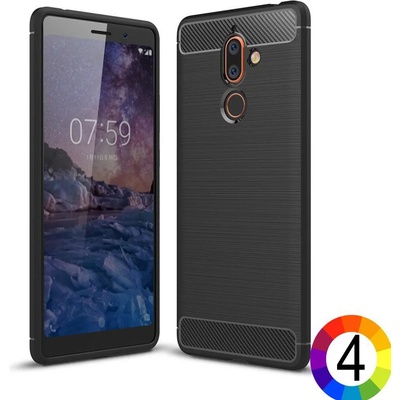 Nokia 7 plus Удароустойчив Carbon Fiber Калъф и Протектор