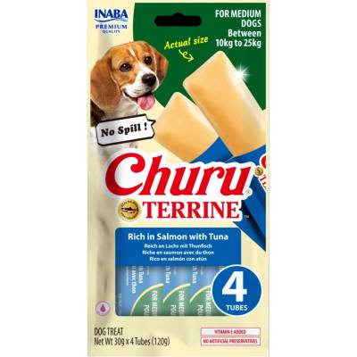 Inaba Churu Terrine Medium Dog losos a tuniak 4 x 30 g