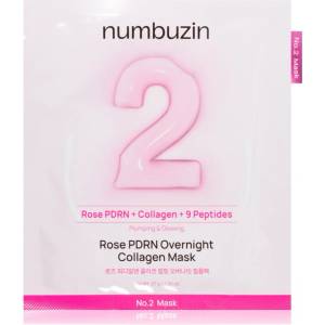 Numbuzin No. 2 Rose PDRN OverNight Collagen Mask дълбоко подхранваща маска за нощ 4 бр