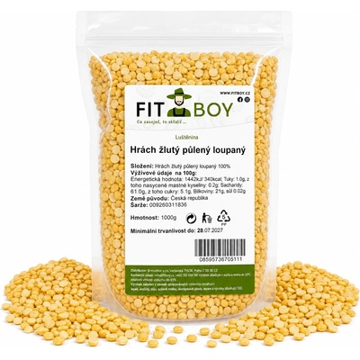 Fitboy Hrach žltý polený lúpaný 1 kg