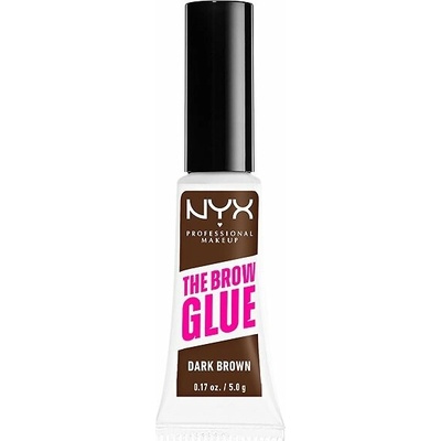 NYX Professional Makeup The Brow Glue Instant Brow Styler tónovací gel na obočí s extrémní fixací 04 Dark Brown 5 g