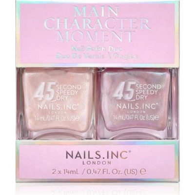 Nails Inc. 45 Second Speedy Gloss lak na nechty DUOBALENIE odtieň Main Character Moment 2x14 ml