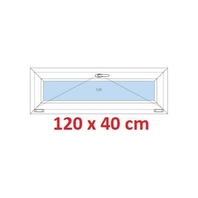 Soft Plastové okno 1200 x 400 mm, sklopné, Antracit krupička/Antracit krupička, levé