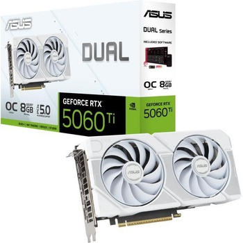 Image 1 of ASUS GeForce RTX 5060 Ti Dual OC White 8GB GDDR7 128bit (DUAL-RTX5060TI-O8G-WHITE/90YV0MP5-M0NA00)