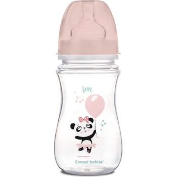 Canpol babies Антиколик шише Canpol - Exotic Animals, 240 ml, Розово (35/221_pin)