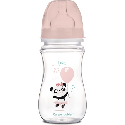 Canpol babies Антиколик шише Canpol - Exotic Animals, 240 ml, Розово (35/221_pin)