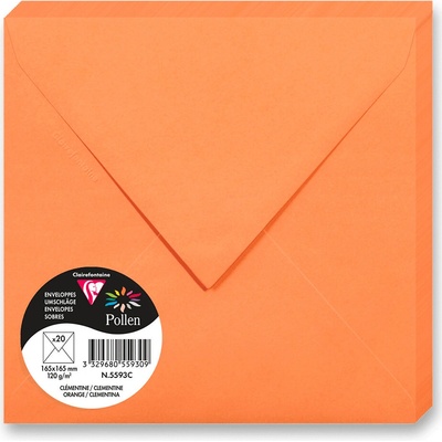 Clairefontaine 165 × 165 mm - barevná obálka - 20 ks, oranžová