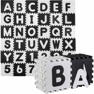 Ricokids XXL Obrovská Puzzle Huba 180x180cm 36ks 30x30cm Čísla a písmená čierno-biela