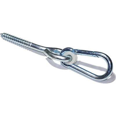 Hák houpačkový kyvný s karabinou, 10,6x280mm, Zn